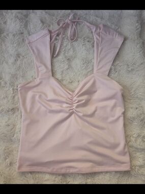 Light Pink Halter Ruched Women's Crop Top NWT Hot Topic